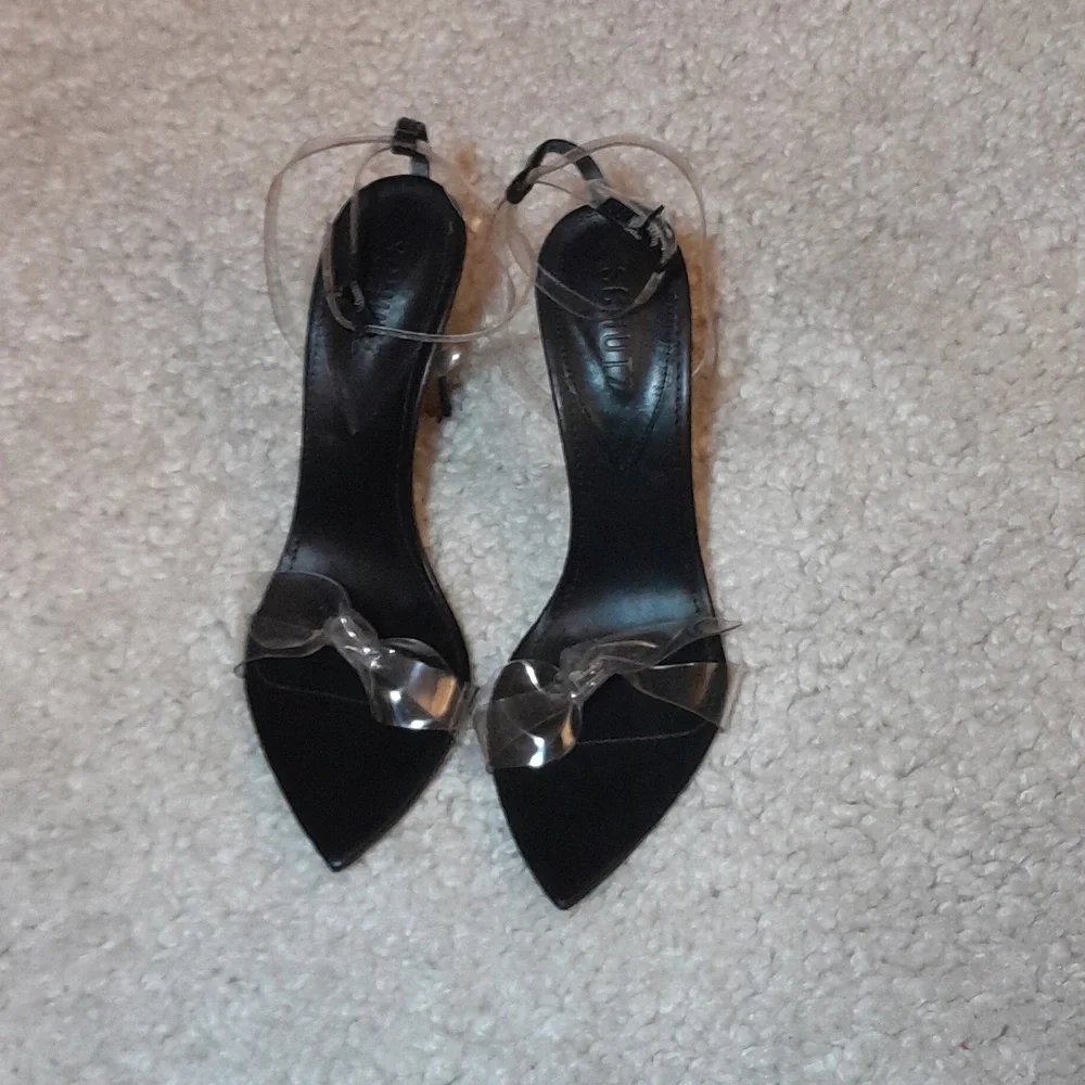 SCHUTZ ELYDA Black  transparent/pvc Bow Heels Size 8 - Picture 10 of 16